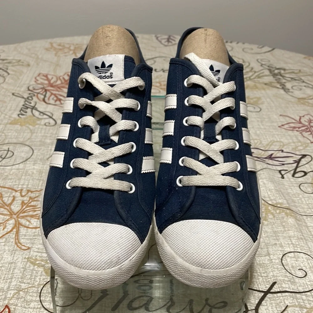 Adidas San Remo Trainer Shoes Sneakers Navy White AF5277 Lace Up Low Top 9 Men's